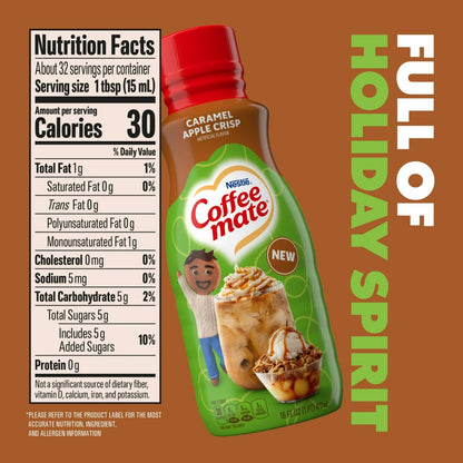 Coffee Mate Caramel Apple Crisp Liquid Non-Dairy Coffee Creamer 16oz (473ml)