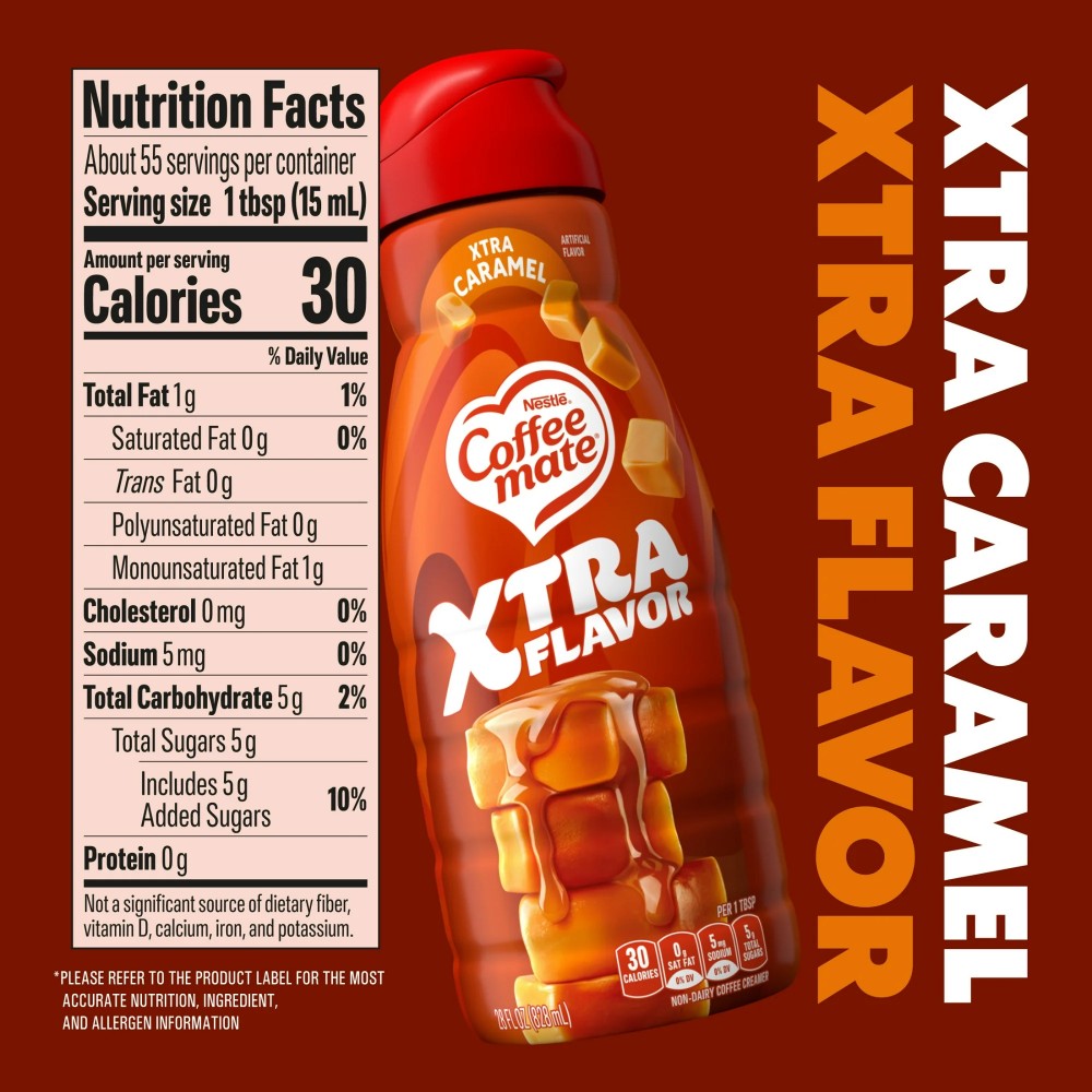Coffee Mate Xtra Caramel Flavour Liquid Non-Dairy Coffee Creamer 28oz (828ml)