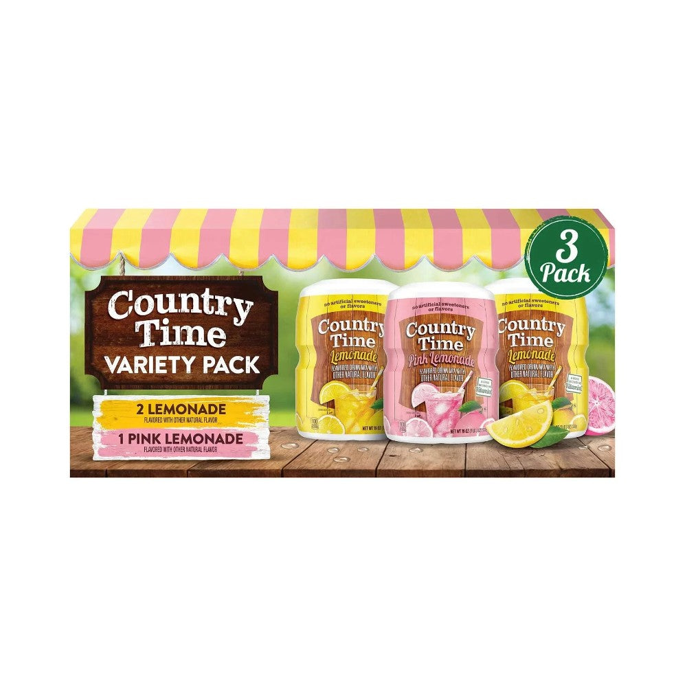 Country Time Drink Mix Variety Pack Lemonade and Pink Lemonade 538g (3 Pack)