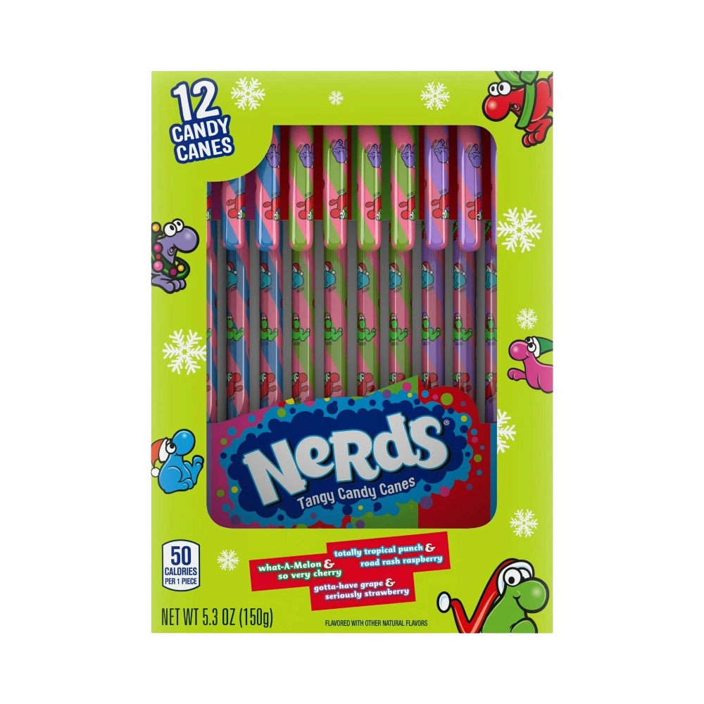 Nerds Holiday Candy Canes  Fruit Flavored Christmas Candy 5.3oz (150g)