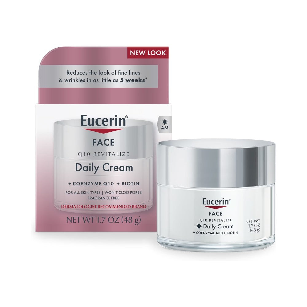 Eucerin Q10 Anti-Wrinkle Daily Face Cream with Coenzyme Q10 + Biotin 1.7oz (48g)