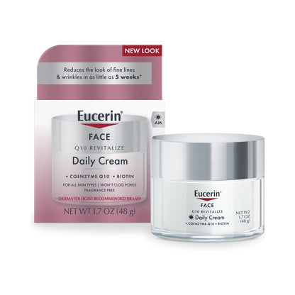 Eucerin Q10 Anti-Wrinkle Daily Face Cream with Coenzyme Q10 + Biotin 1.7oz (48g)