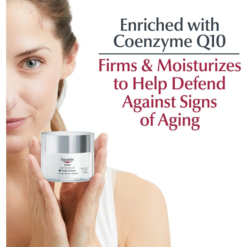 Eucerin Q10 Anti-Wrinkle Daily Face Cream with Coenzyme Q10 + Biotin 1.7oz (48g)