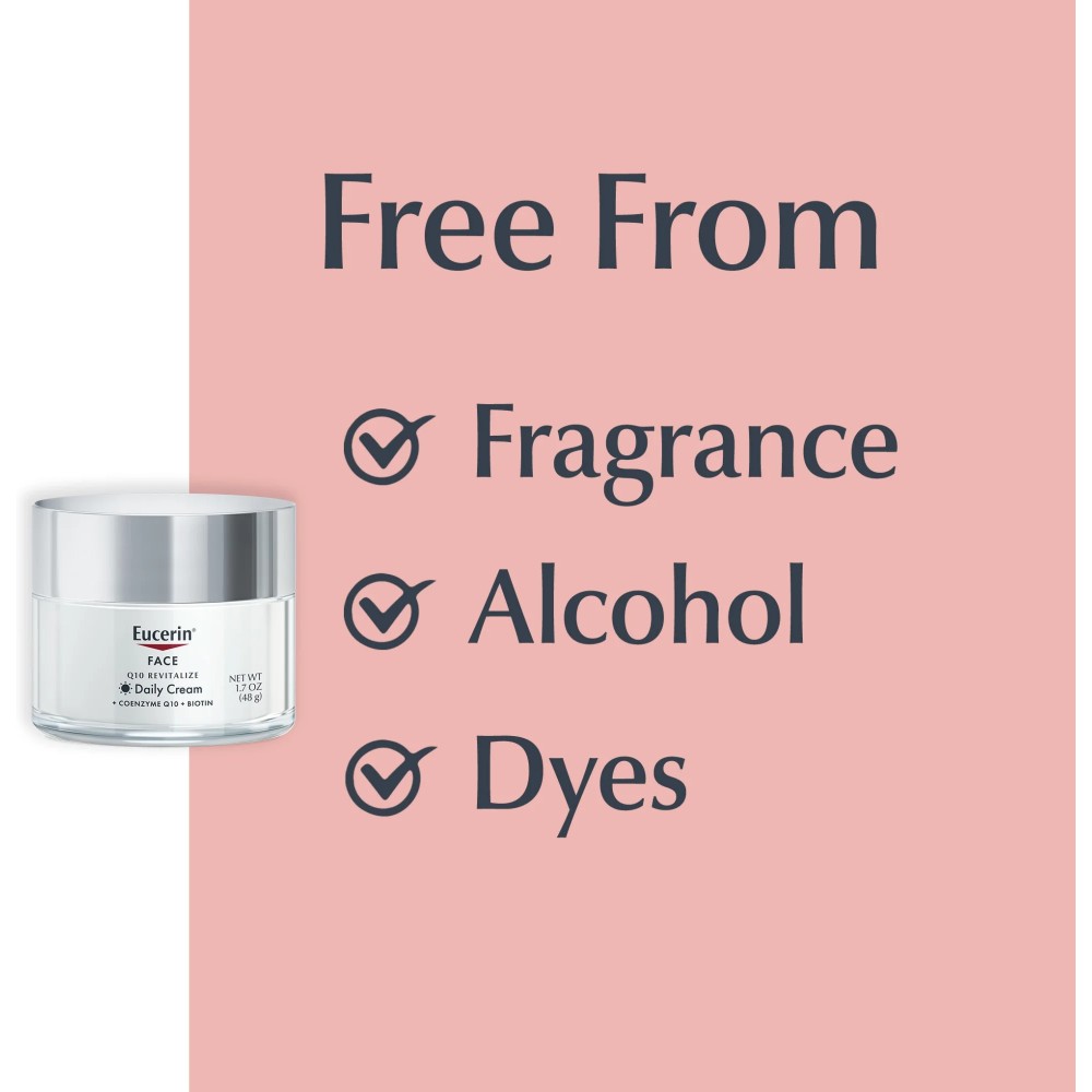 Eucerin Q10 Anti-Wrinkle Daily Face Cream with Coenzyme Q10 + Biotin 1.7oz (48g)