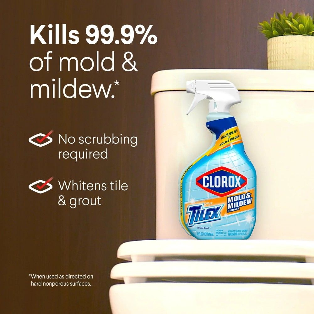 Clorox Plus Tilex Mold and Mildew Remover Bathroom and Shower Cleaner Spray 32oz (946ml)