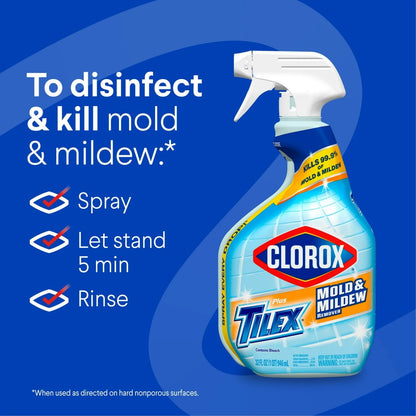 Clorox Plus Tilex Mold and Mildew Remover Bathroom and Shower Cleaner Spray 32oz (946ml)