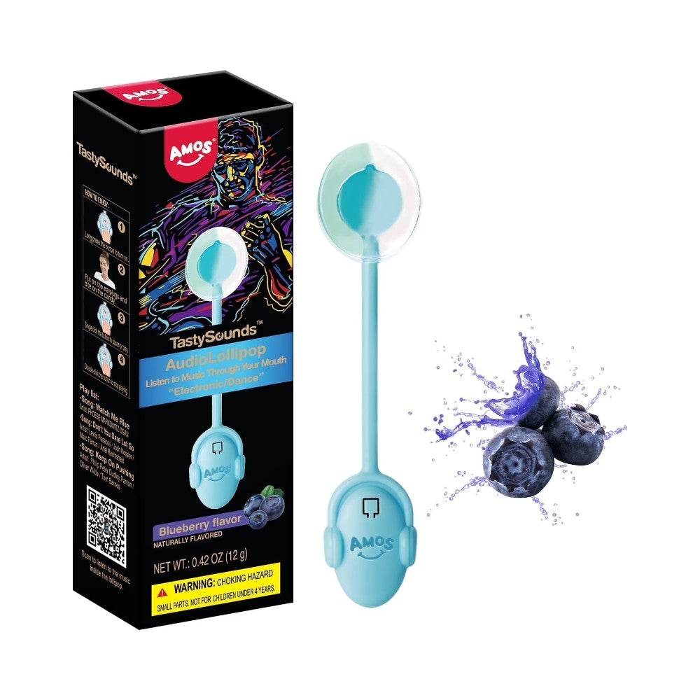 AMOS Music Lollipop Suckers Tastysounds Lollipop Fat Free Blueberry