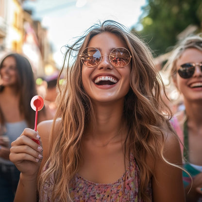 AMOS Music Lollipop Strawberry Audio Suckers, Fat Free Creative Gift Heart Shape Candy