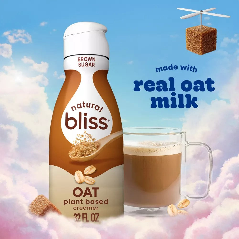 Natural Bliss Brown Sugar Non Dairy Oat Milk Coffee Creamer 32oz (946ml)