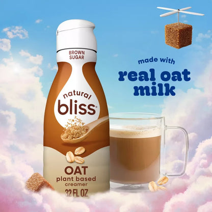 Natural Bliss Brown Sugar Non Dairy Oat Milk Coffee Creamer 32oz (946ml)