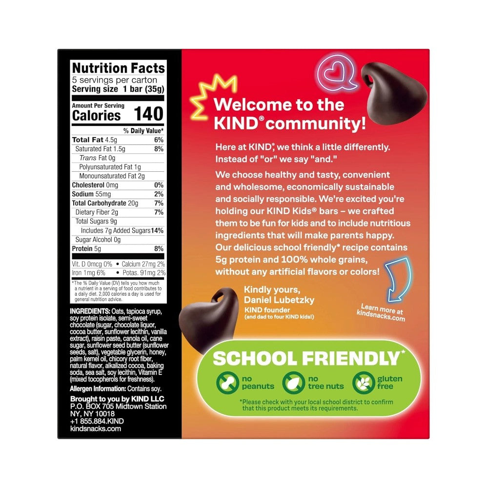 Kind Kids Chocolate Chip Bar 1.2oz (35g) 5 Bars