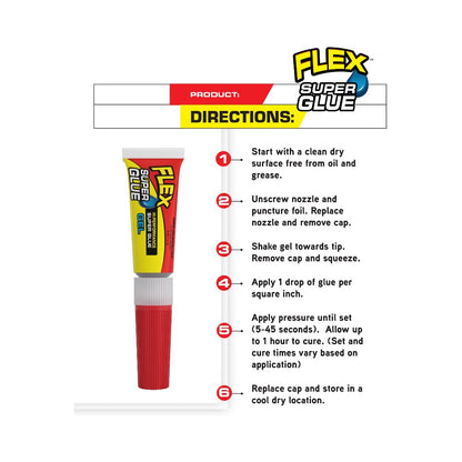 Flex Super Glue Gel 0.1oz (3g) 2 Pack