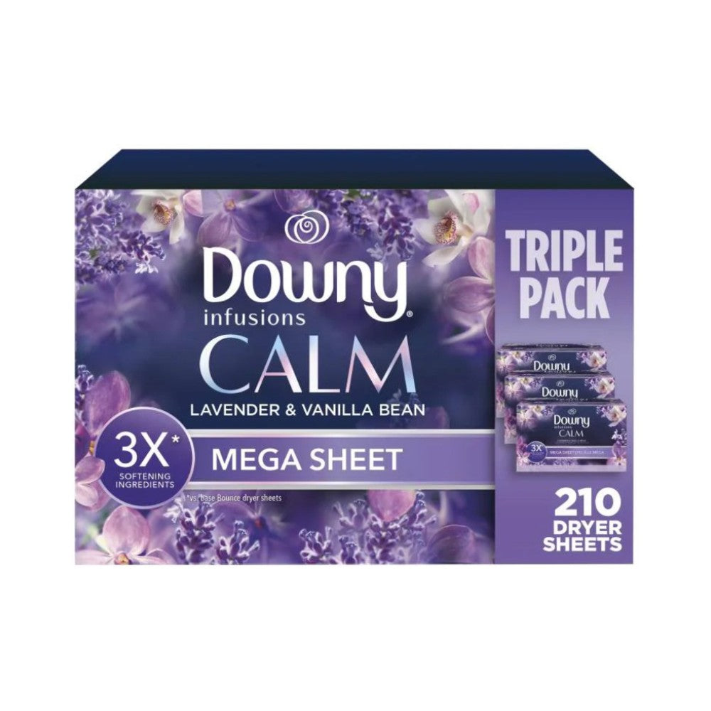Downy Infusions Calm (Lavender & Vanilla Bean) Dryer Sheets 210's