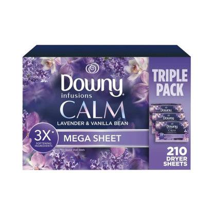 Downy Infusions Calm (Lavender & Vanilla Bean) Dryer Sheets 210's