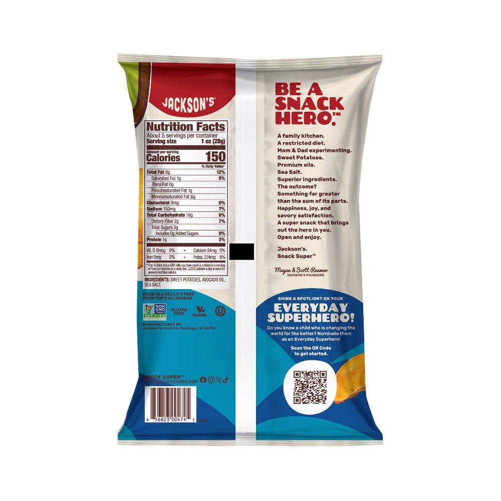 Jackson's Avocado Oil Sweet Potato Chips Sea Salt 5oz (142g)
