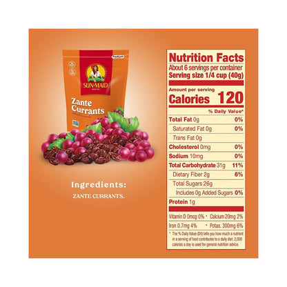 Sunmaid California Sun Dried Zante Currants Bag 8oz (227g)