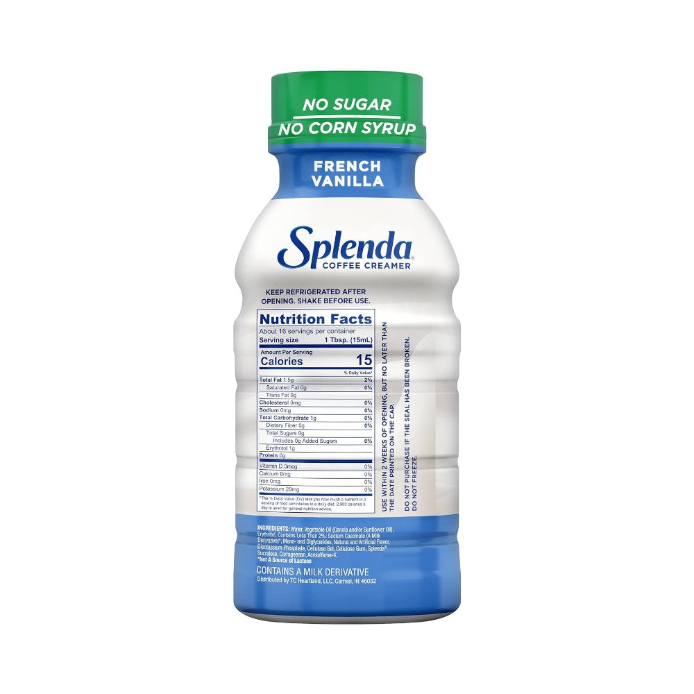 Splenda Coffee Creamer French Vanilla No Sugar 8oz (237ml)