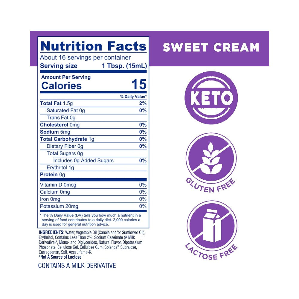 Splenda Coffee Creamer Sweet Cream No Sugar 8oz (237ml)