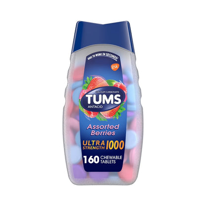 TUMS Ultra Strength Assorted Berries Antacid Chewable Tablets 160's