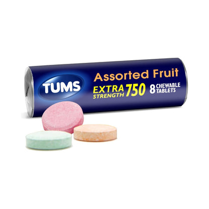 Tums Assorted Fruits Roll 8 Chewable Tablets