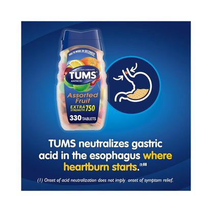 Tums Assorted Fruits Roll 8 Chewable Tablets