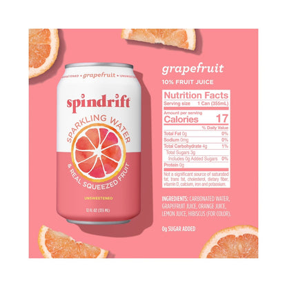 Spindrift Grapefruit Flavoured Sparkling Water 12oz (355ml)