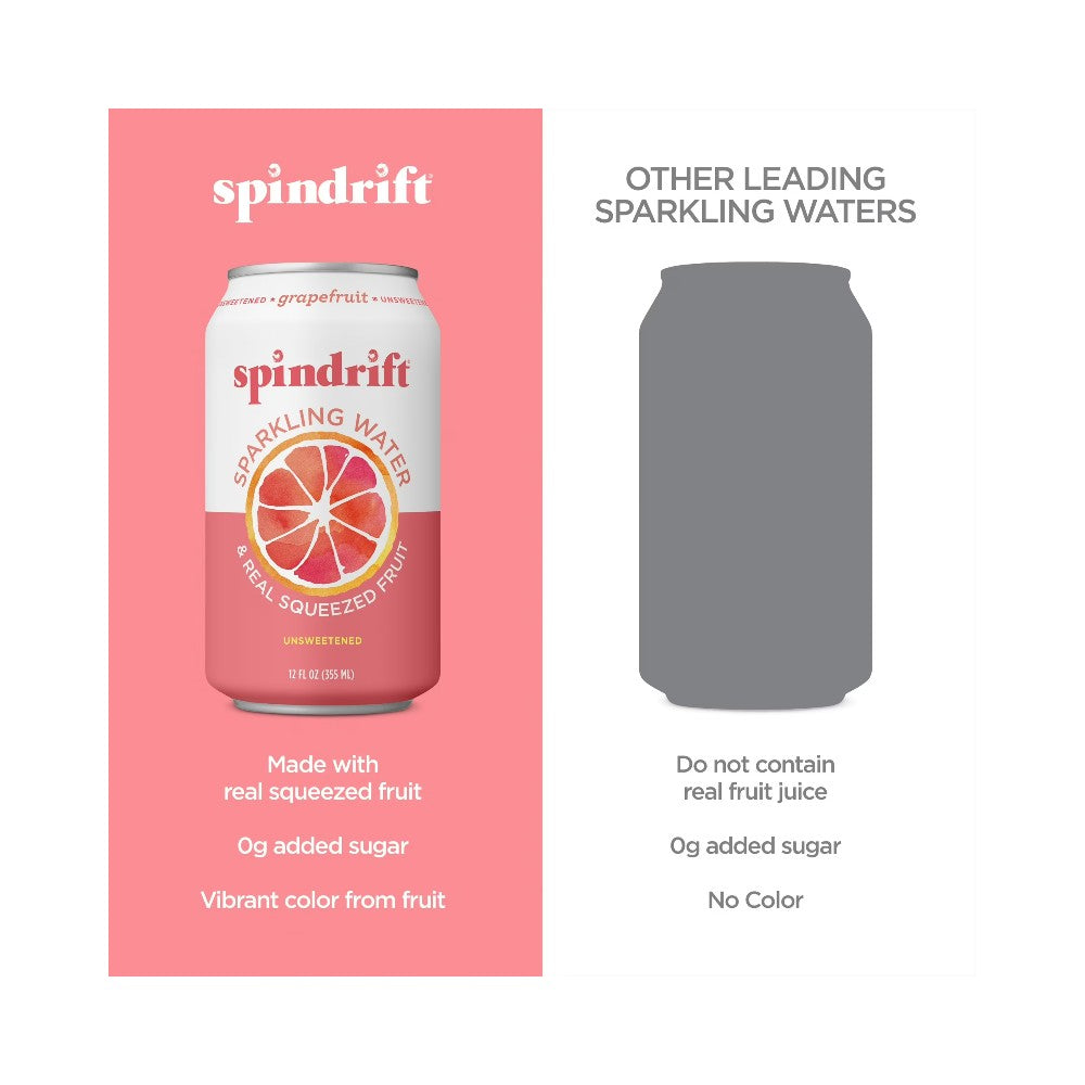 Spindrift Grapefruit Flavoured Sparkling Water 12oz (355ml)