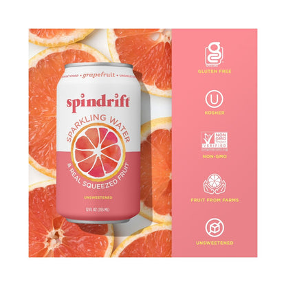 Spindrift Grapefruit Flavoured Sparkling Water 12oz (355ml)
