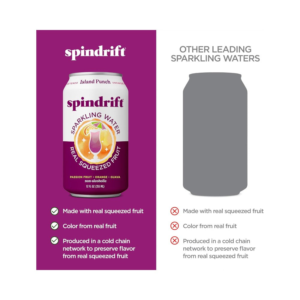Spindrift Island Punch Flavoured Sparkling Water 12oz (355ml)
