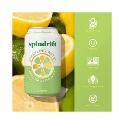 Spindrift Lemon Lime Flavoured Sparkling Water 12oz (355ml)