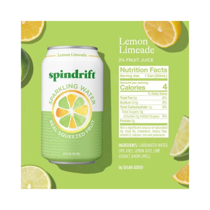 Spindrift Lemon Lime Flavoured Sparkling Water 12oz (355ml)