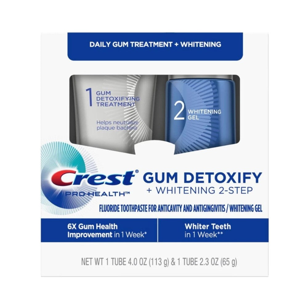 Crest Pro-Health Gum Detoxify Whitening 2 Step Fluoride Toothpaste for Anticavity Whitening Gel 4.0 and 2.3 oz