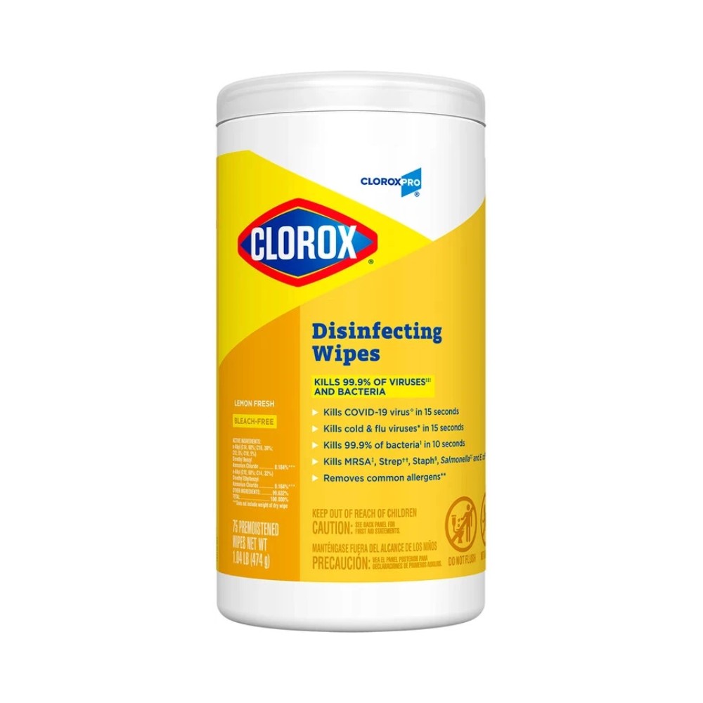 CloroxPro 75 Disinfecting Wipes - Lemon Fresh - Bleach Free