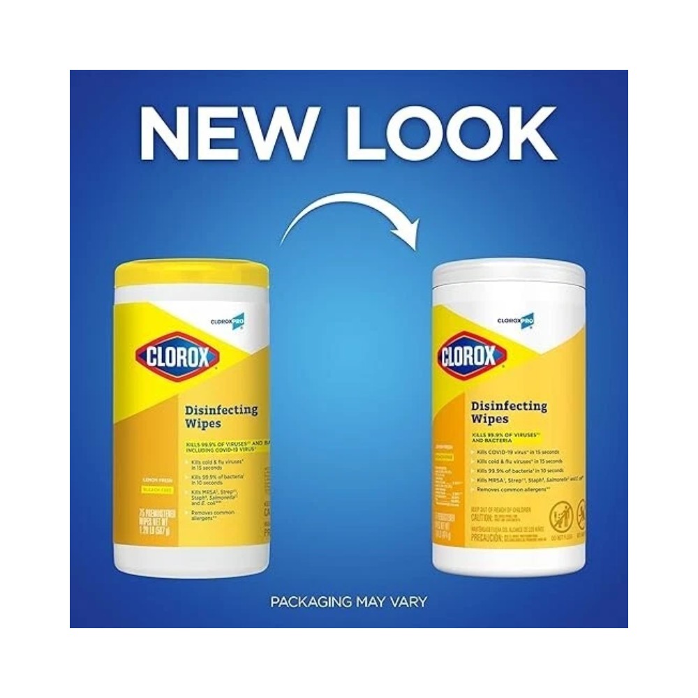 CloroxPro 75 Disinfecting Wipes - Lemon Fresh - Bleach Free