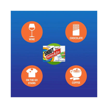 Shout Wipe & Go, Laundry Instant Stain Remover, 12 Wipes