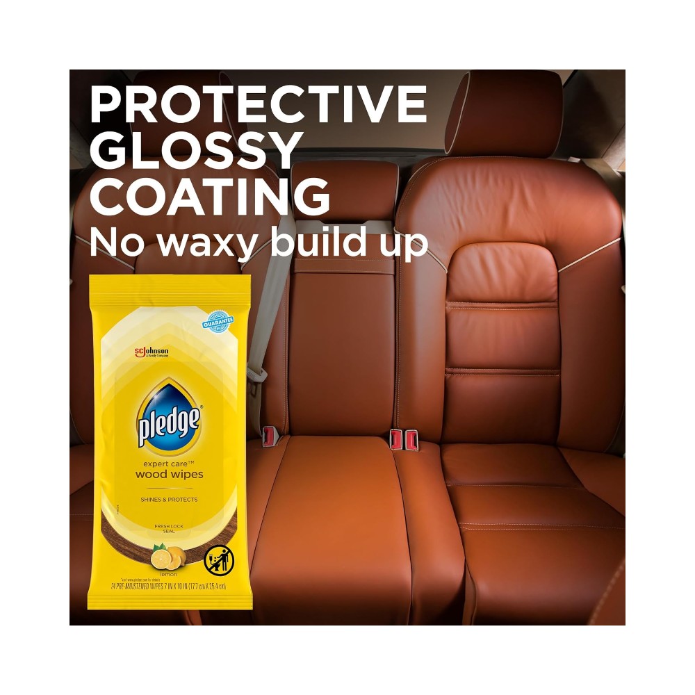 Pledge Expert Care Wood Wipes Lemon Scented 24's