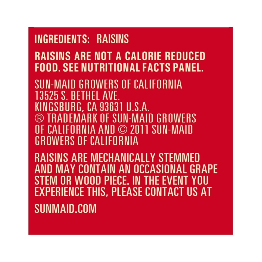 Sunmaid California Sun Dried Raisins Box 12oz (340g)