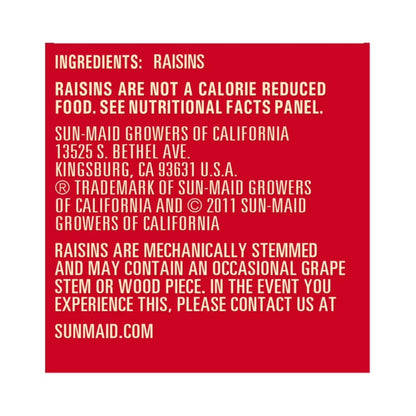 Sunmaid California Sun Dried Raisins Box 12oz (340g)