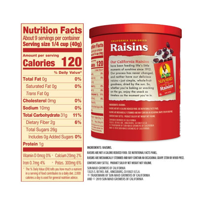 Sunmaid California Sun Dried Raisins Tub 13oz (369g)