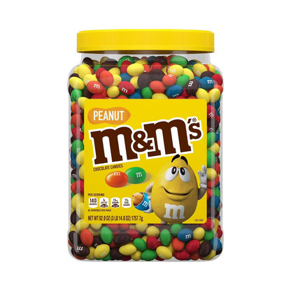 M&M's Peanut Milk Chocolate Candy Bulk Jar (62 Ounce) 1757.7g
