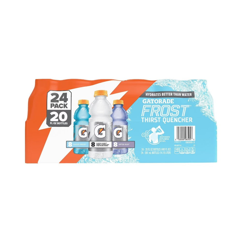 Gatorade Frost Variety Pack Glacier Cherry, Glacier Freeze, and Riptide Rush - 8 of each (24 Total) 20oz Bottles