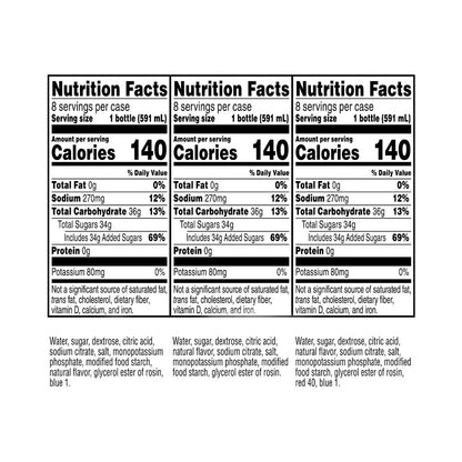 Gatorade Frost Variety Pack Glacier Cherry, Glacier Freeze, and Riptide Rush - 8 of each (24 Total) 20oz Bottles