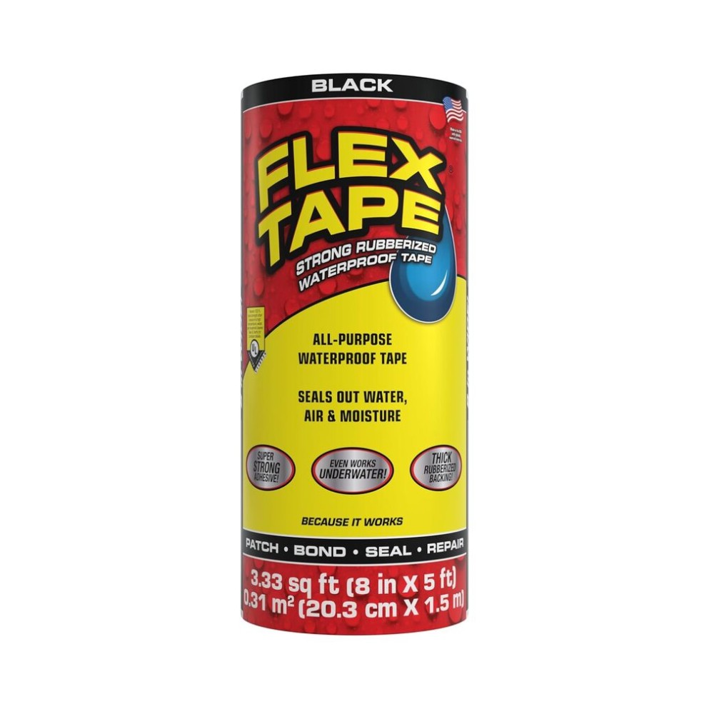 Flex Tape Strong Rubberized Waterproof Tape (20.3 cm x 1.5m) in Black