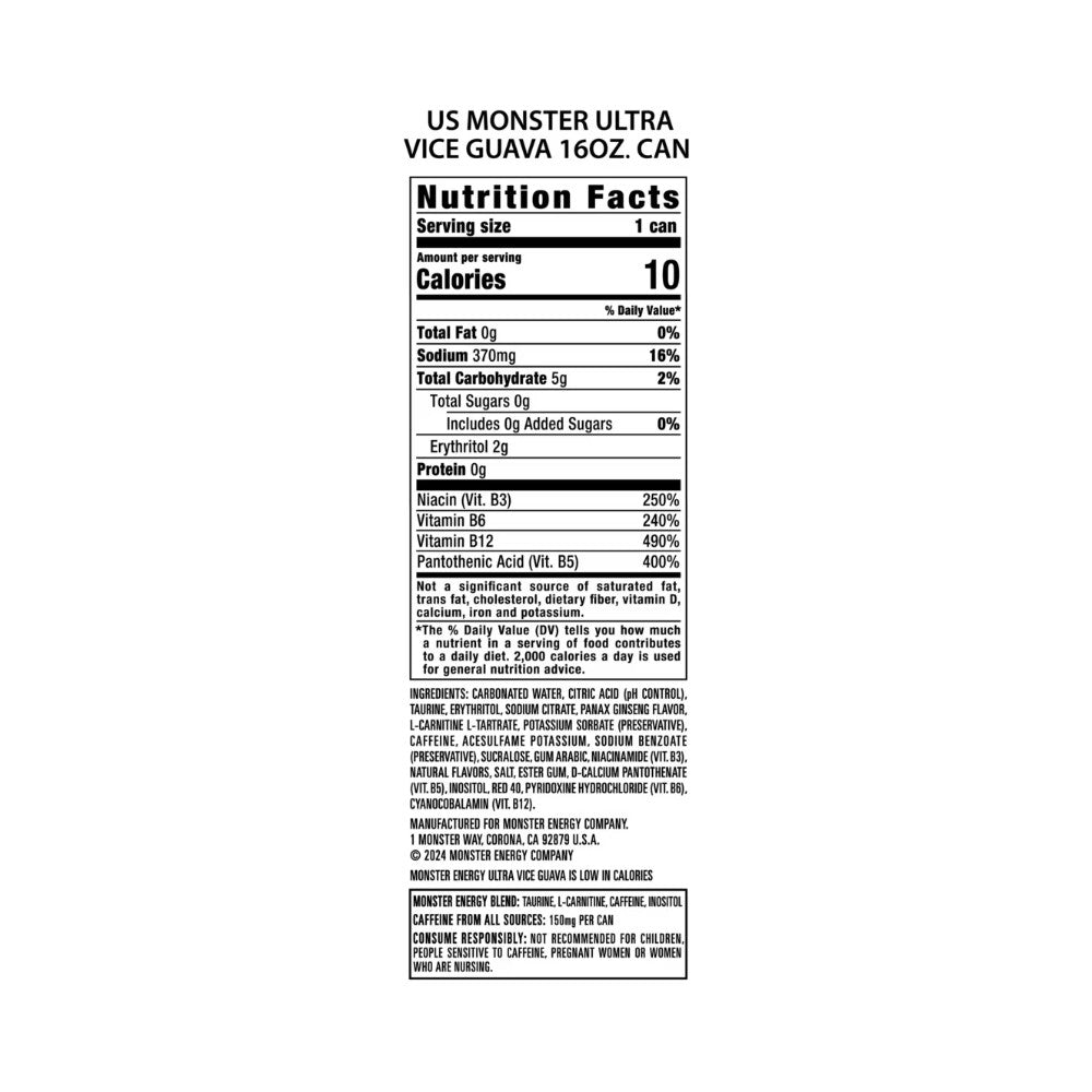 Monster Ultra Vice Guava 16oz (473ml)