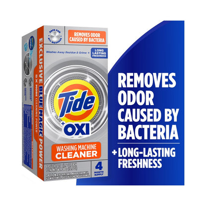 Tide Washing Machine Cleaner with Oxi Powder, Odor Eliminator and Washer Residue Remover 4 Count