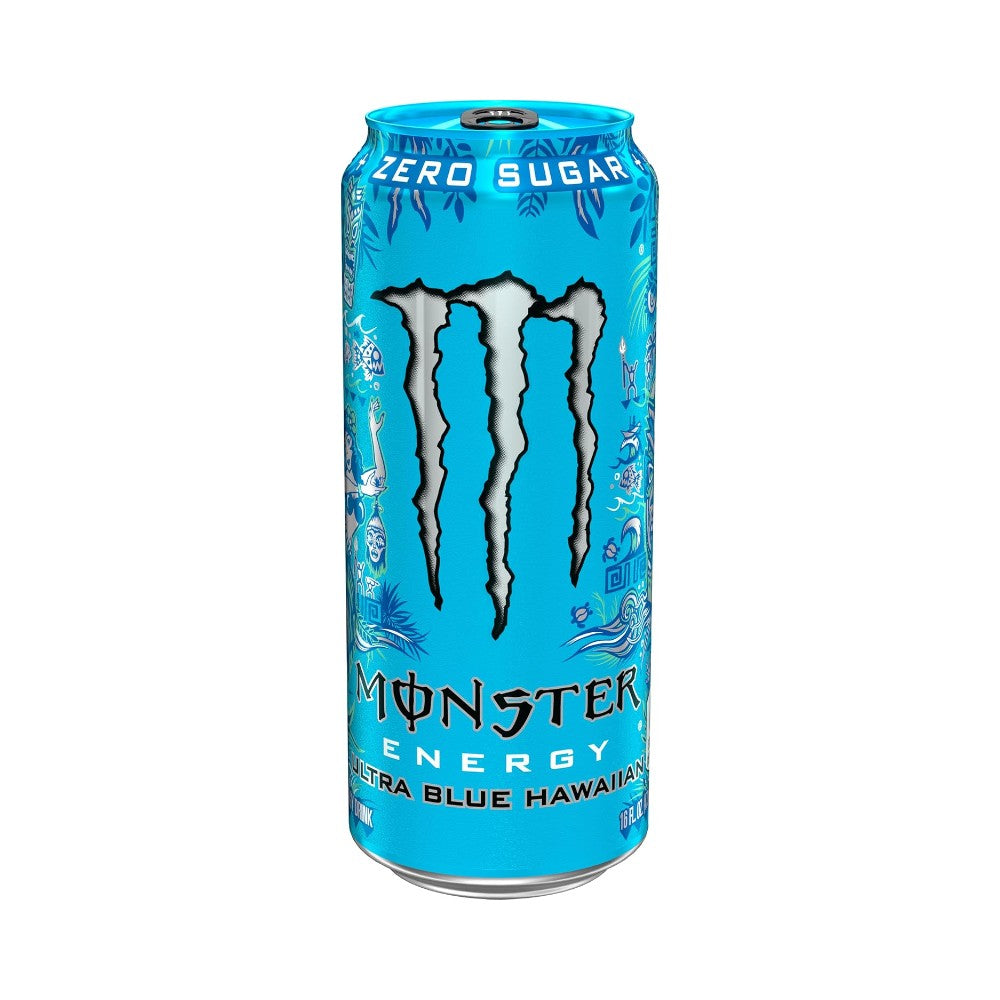 Monster Energy Ultra Blue Hawaiian, Sugar Free Energy Drink, 16oz (473ml)