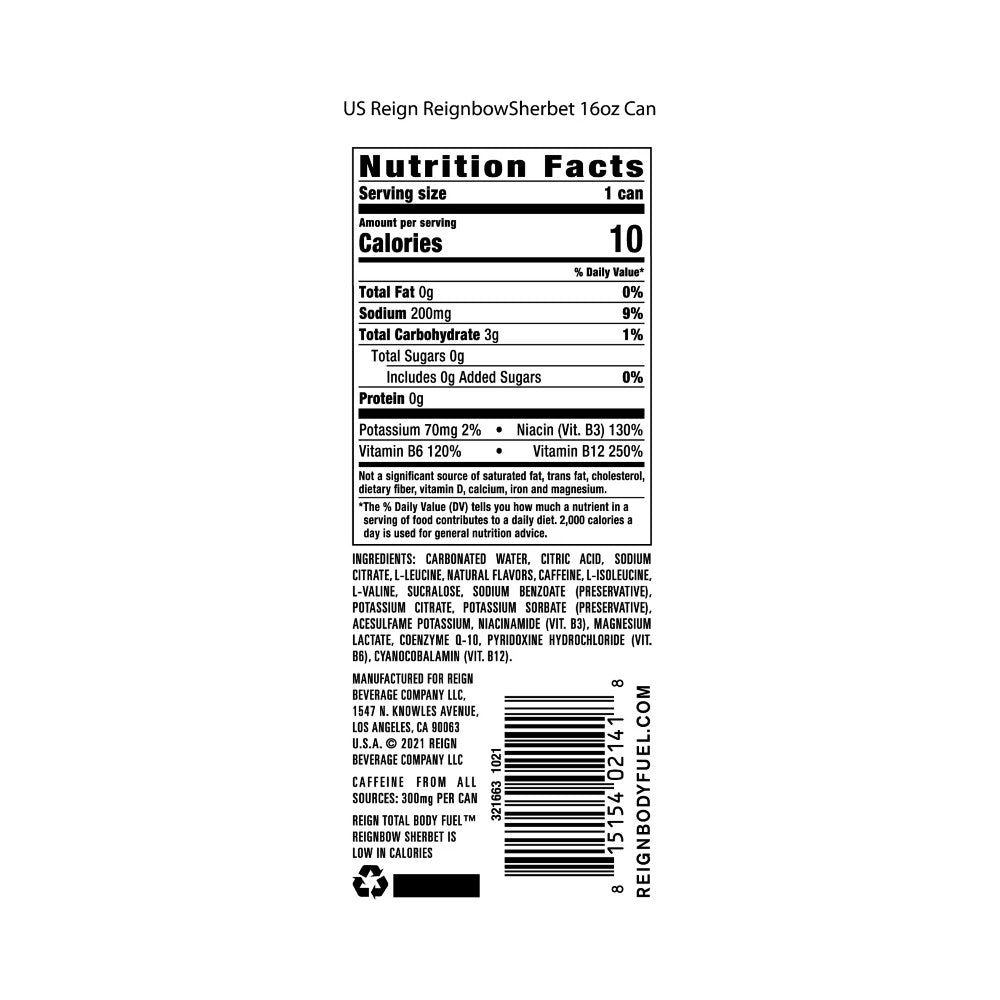 Reign Energy Reignbow Sherbet 473ml