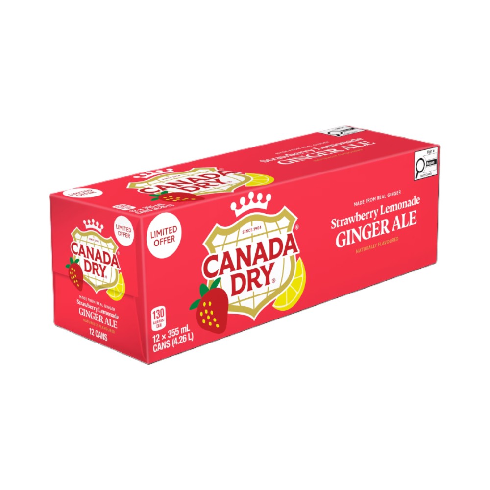 Canada Dry Strawberry & Lemonade Ginger Ale 12oz (355ml)