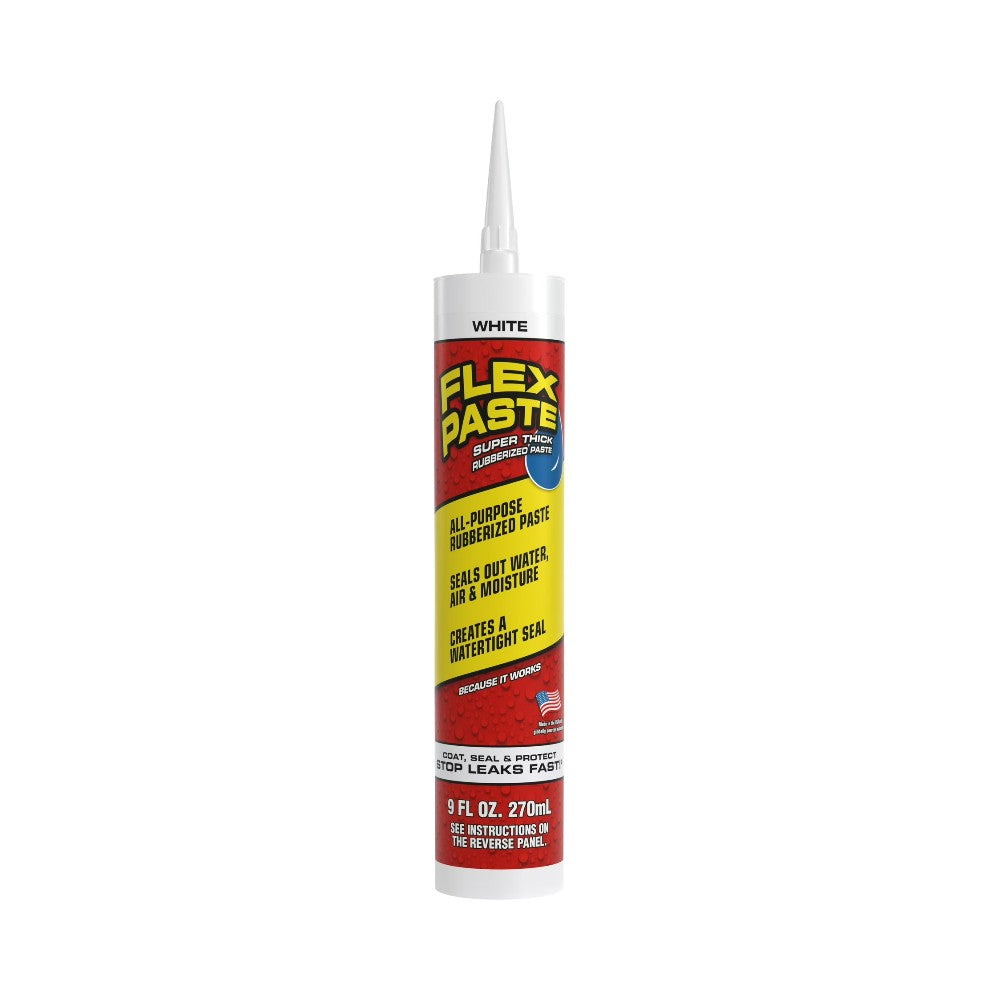 Flex Paste - Super Thick Rubber Spreadable Paste in White 270ml (9oz) Cartridge Sealant