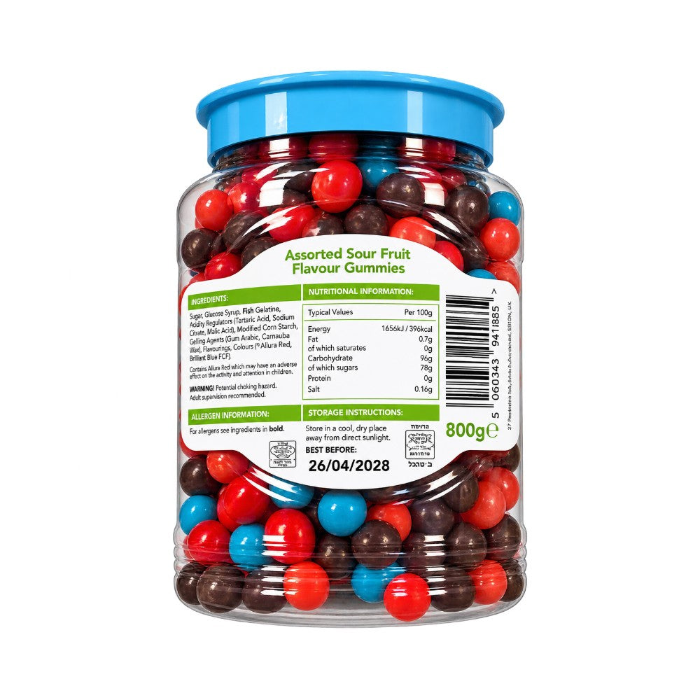 Berel & Shmerel - Sour Gummy Beans 800g Jar